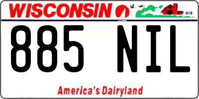 WI license plate 885NIL