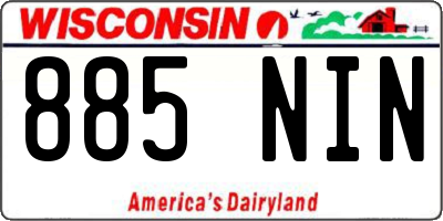 WI license plate 885NIN