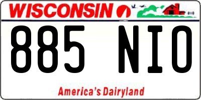 WI license plate 885NIO