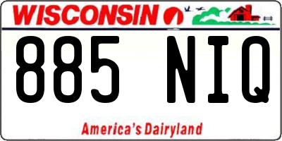 WI license plate 885NIQ