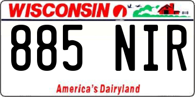 WI license plate 885NIR