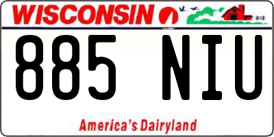 WI license plate 885NIU