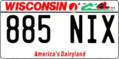 WI license plate 885NIX