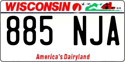 WI license plate 885NJA