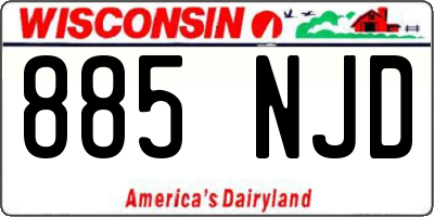 WI license plate 885NJD