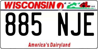 WI license plate 885NJE