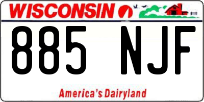 WI license plate 885NJF