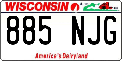 WI license plate 885NJG