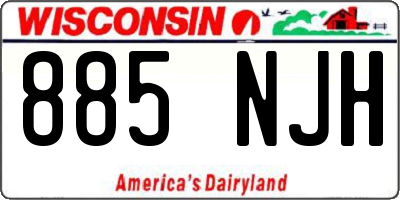 WI license plate 885NJH