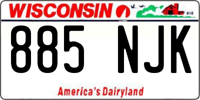 WI license plate 885NJK