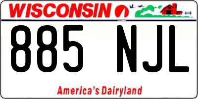 WI license plate 885NJL