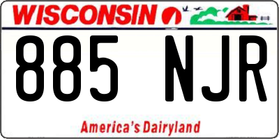 WI license plate 885NJR