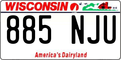 WI license plate 885NJU
