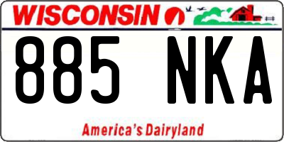 WI license plate 885NKA