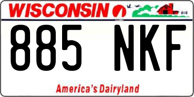 WI license plate 885NKF