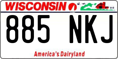 WI license plate 885NKJ