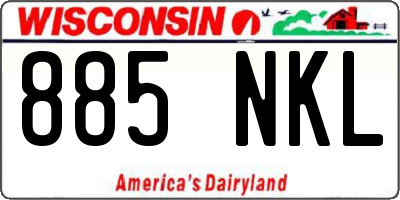 WI license plate 885NKL