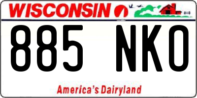 WI license plate 885NKO
