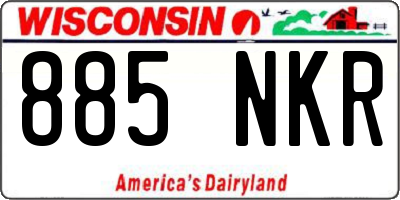WI license plate 885NKR