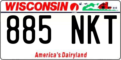 WI license plate 885NKT