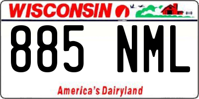 WI license plate 885NML
