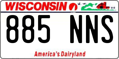 WI license plate 885NNS
