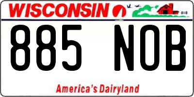 WI license plate 885NOB