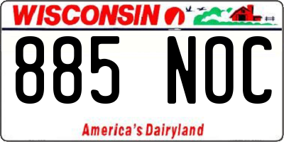 WI license plate 885NOC