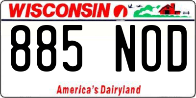 WI license plate 885NOD