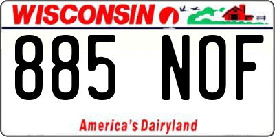 WI license plate 885NOF