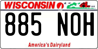 WI license plate 885NOH