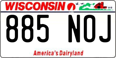 WI license plate 885NOJ