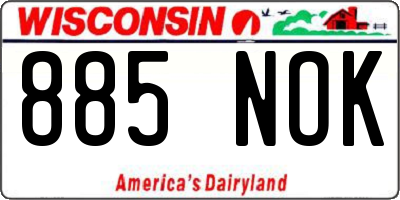 WI license plate 885NOK