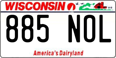 WI license plate 885NOL