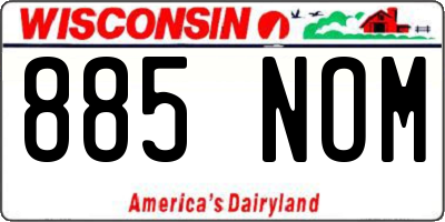 WI license plate 885NOM