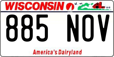 WI license plate 885NOV