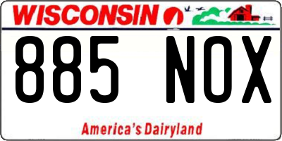 WI license plate 885NOX