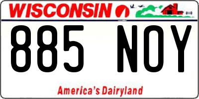 WI license plate 885NOY
