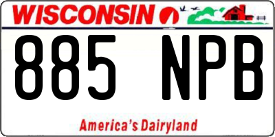 WI license plate 885NPB