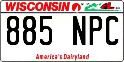 WI license plate 885NPC