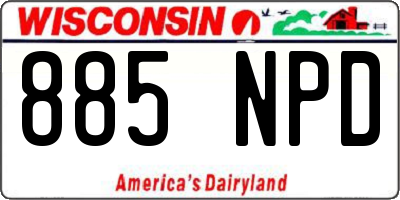WI license plate 885NPD