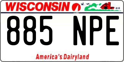 WI license plate 885NPE