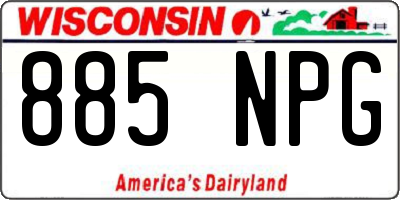 WI license plate 885NPG