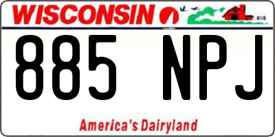 WI license plate 885NPJ