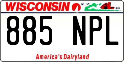 WI license plate 885NPL