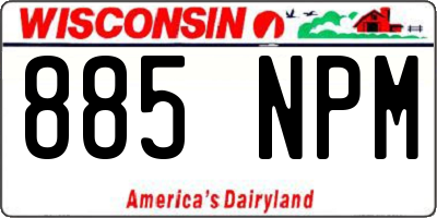 WI license plate 885NPM