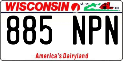 WI license plate 885NPN