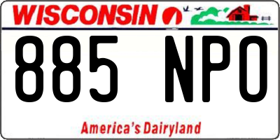 WI license plate 885NPO