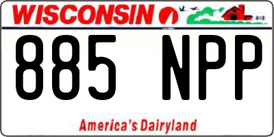 WI license plate 885NPP