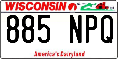 WI license plate 885NPQ
